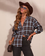 Katarina Plaid Button Down Top