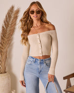Soft Focus Off The Shoulder Knit Top