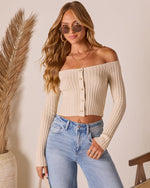 Soft Focus Off The Shoulder Knit Top