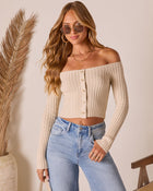 Soft Focus Off The Shoulder Knit Top
