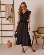 Amber Haze Peplum Midi Dress