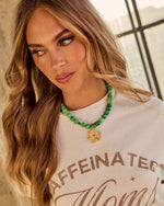 Rosette Dream Floral Charm Beaded Necklace