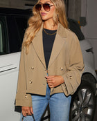 Olive % Yolanda Cropped Trench Jacket-1