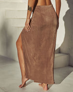 Mocha % Kiana Twist Maxi Skirt-4