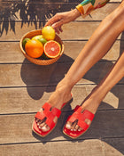 Red % Gordy Flat Sandal-1