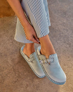 Powder Blue % Chic Comfort Stitch Slip On Mules-1