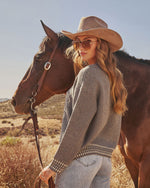 Charcoal % Stable Standard Horse Motif Sweater-4