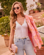 White % Glow Return Satin Lace Trim Tank Top-3