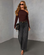 Chocolate % Rowelle Off The Shoulder Top-6