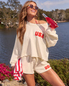 American Belle Relaxed USA Embroidered Top