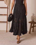 Black % Sundrenched Lace Maxi Skirt-1