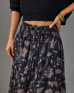 Woodland Darling Leaf Print Maxi Skirt