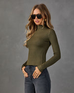 Kenlie Ribbed Turtleneck Top