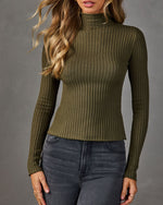 Kenlie Ribbed Turtleneck Top