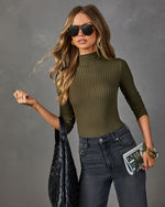 Kenlie Ribbed Turtleneck Top