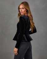Almost Friday Velvet Peplum Top