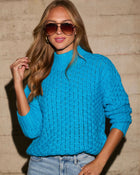 Aqua % Kerri Textured Mock Neck Knit Sweater-1
