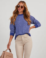 Violet % Mallory Striped Crewneck Sweater-2