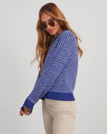 Violet % Mallory Striped Crewneck Sweater-3