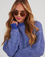 Violet % Mallory Striped Crewneck Sweater-5