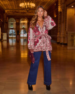 Cream Multi % Daisy Days Floral Waist Tie Cardigan-6