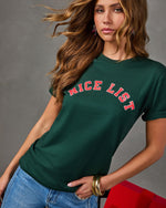 Nice List Cotton Graphic Short Sleeve Top