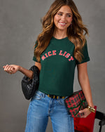 Nice List Cotton Graphic Short Sleeve Top