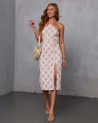 Frida Checkered Crochet Midi Dress