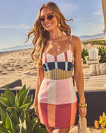 Playful Drift Striped Color Block Mini Dress
