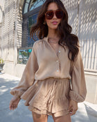 Tan % Goldie Skirt Overlay Romper-7