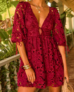 Paulette Floral Crochet Lace Mini Dress
