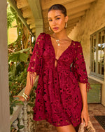 Paulette Floral Crochet Lace Mini Dress