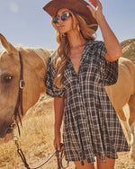 Annabelle Plaid Mini Shirt Dress
