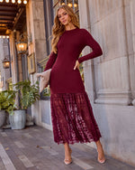 Icon Energy Knit Lace Trim Maxi Dress