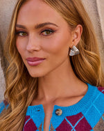 Mona Ribbed Sculpted Triangle Earrings