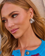Mona Ribbed Sculpted Triangle Earrings