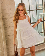 Aubina Tiered Ruffle Lace Mini Dress