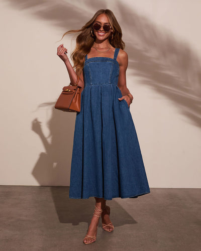 Meralda Corset Denim Midi Dress – VICI