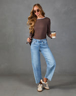 Living Life Ribbed Contrast Trim Top