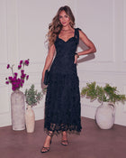 Morticia Lace Sweetheart Neckline Maxi Dress