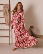Veronia Printed Wrap Tie Maxi Dress