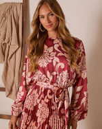 Veronia Printed Wrap Tie Maxi Dress