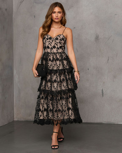 Lindsey Tiered Embroidered Mini Dress