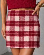 Red % Imara Plaid Mini Skirt-1