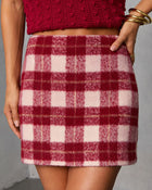 Red % Imara Plaid Mini Skirt-1