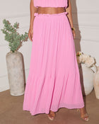 Pink % Nelley Pleated Maxi Skirt-1
