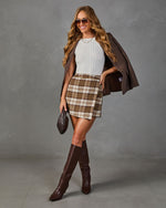 Oak Street Plaid Wrap Mini Skirt