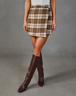 Oak Street Plaid Wrap Mini Skirt
