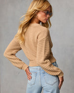 Taupe % Keep Close Floral Button Cardigan-4