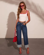 White Harbor Contrast Trim Tank Top
